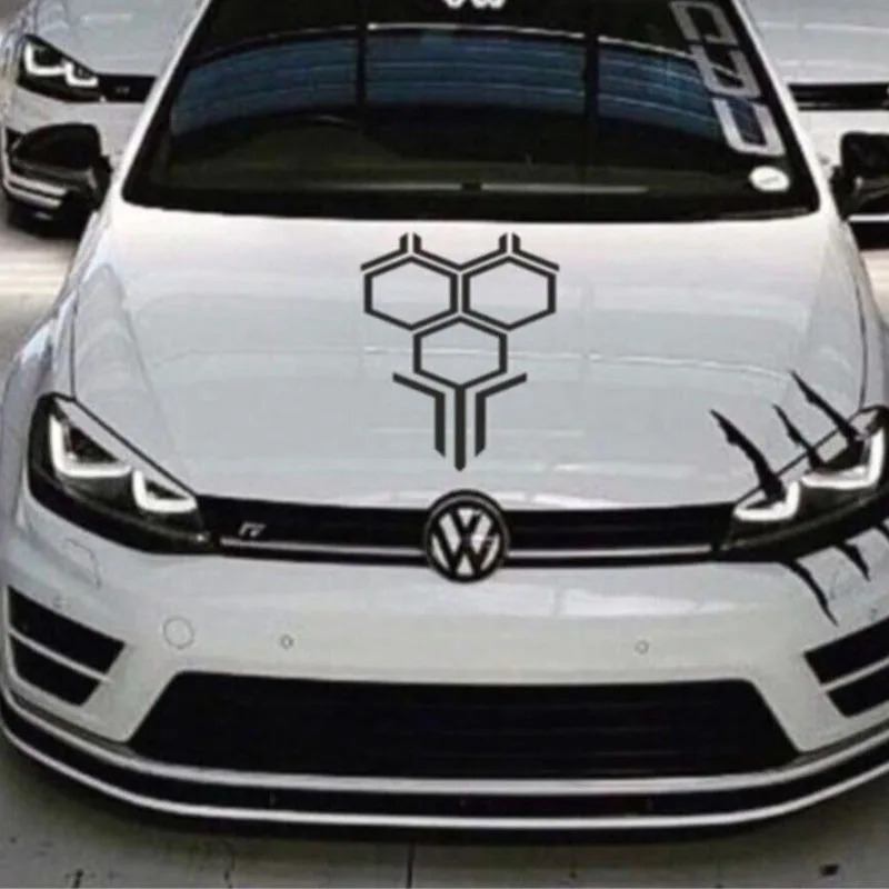 Car Accessories Racing - Honeycomb Upper Cowl Car Vinyl Decals