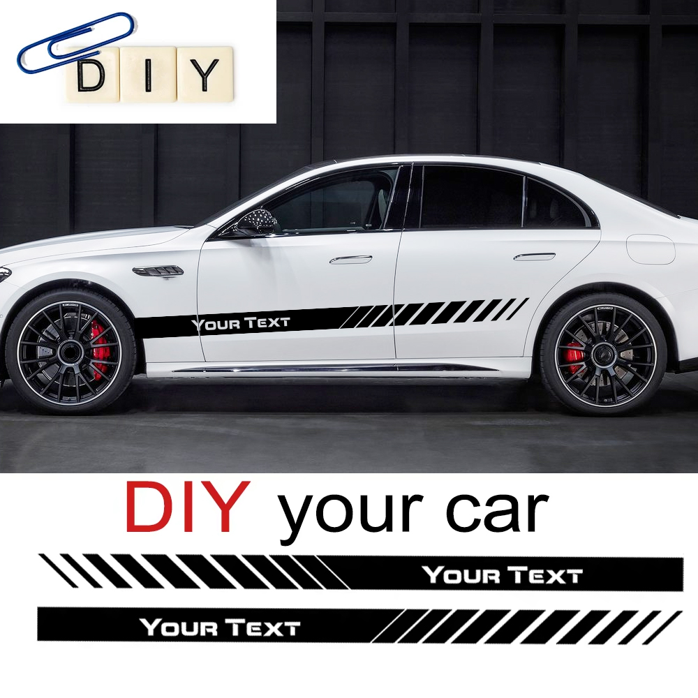 Car Accessories Racing - Custom Text Car Side Door Stripe