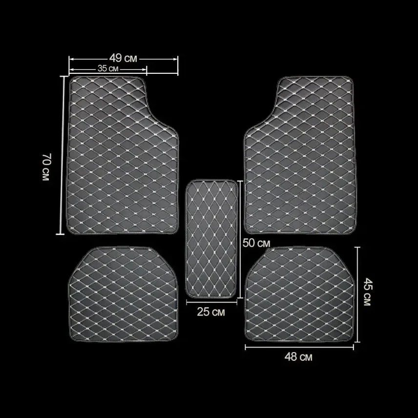 Car Floor Mats 5Pcs PU Leather - đánh giá và giá Car Floor Mat Rubber