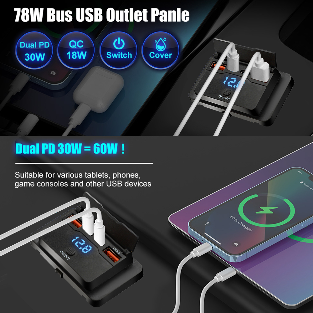 96W Dual PD Dual QC3.0 Type C  - đánh giá và giá Car Accessories Thailand