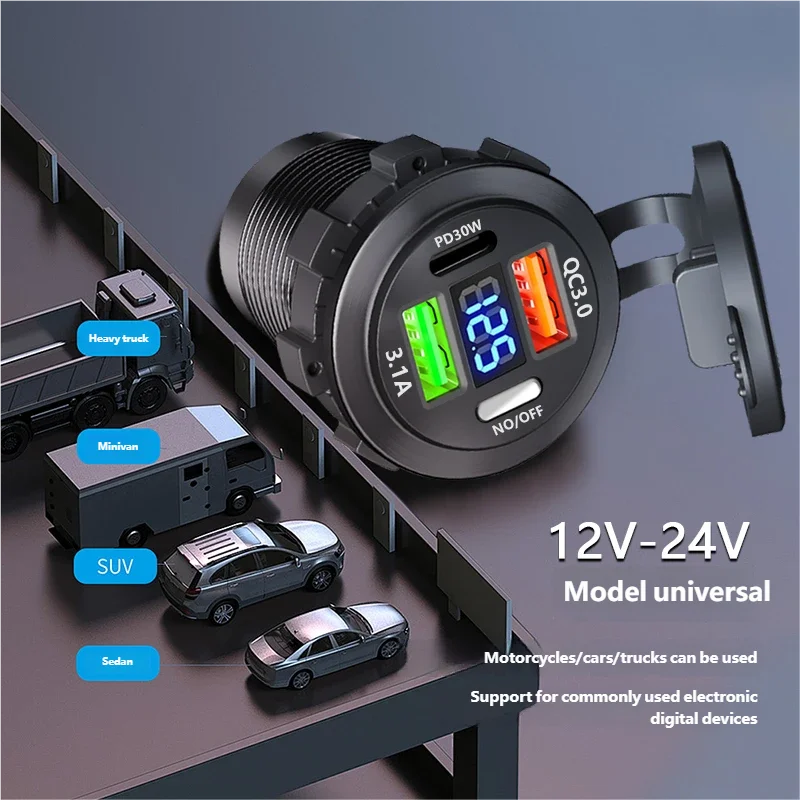 QC 3.0 PD30W Dual USB Fast Car - đánh giá và giá Car Accessories Thailand