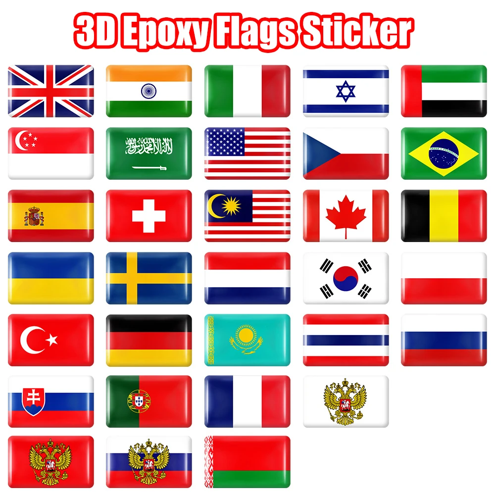 10pcs Epoxy Flags Stickers Car - đánh giá và giá Car Accessories Thailand