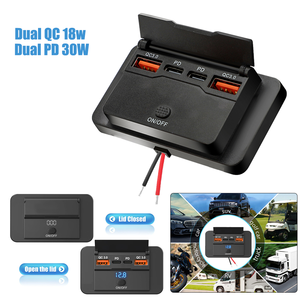 12V Rv Type C Usb Outlet with  - đánh giá và giá Car Accessories Thailand